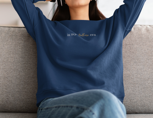 "In My Dulhan Era" Embroidered Sweatshirt in Navy, Sand, Light Blue and Sports Grey